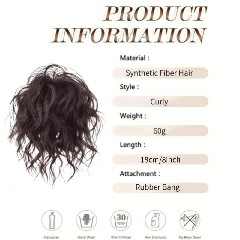 Elegant Wool Curly Synthetic Hair Bun with Elastic Band for Daily Updos