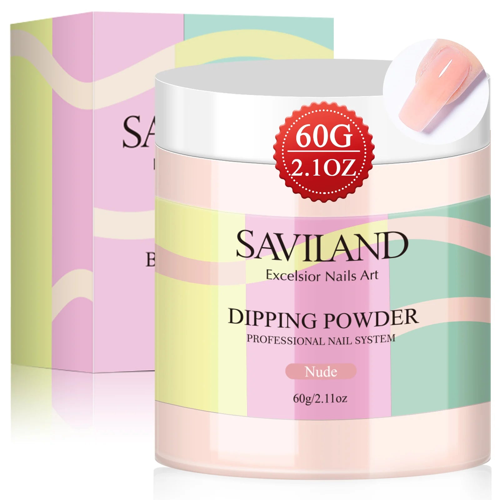 Clear Nude Dip Powder for Nail Art - No Lamp Needed, 60g, Beginner Friendly