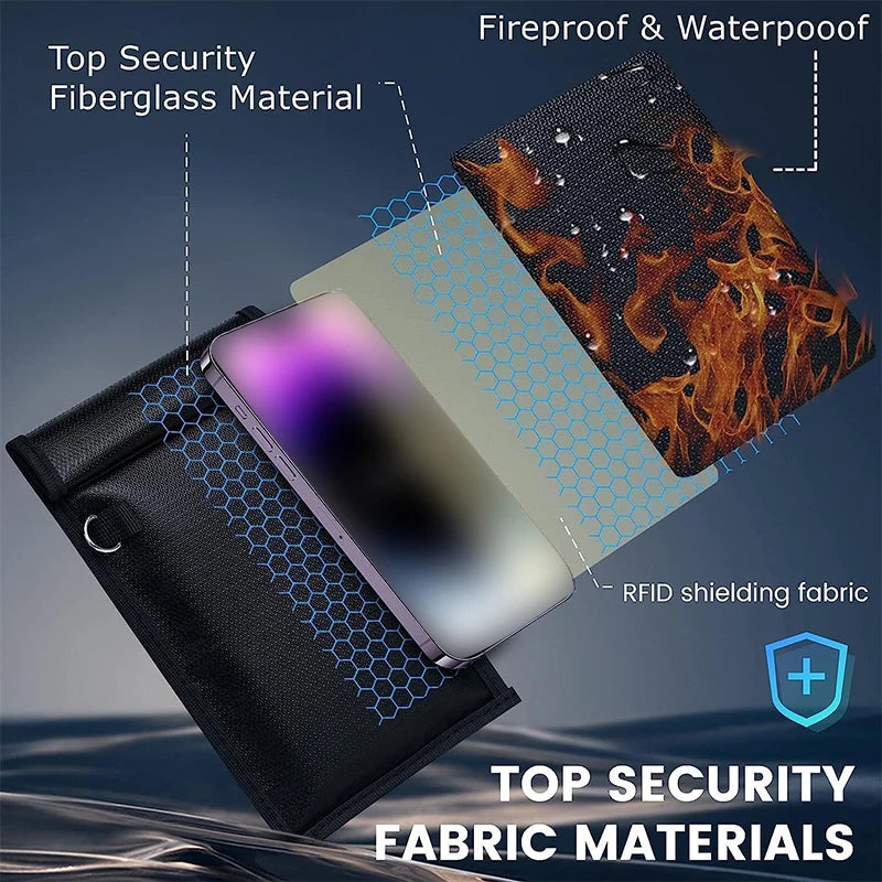 RFID Signal Blocking Faraday Bag for Phones and Cards - Shielding Pouch with Anti-Tracking Function