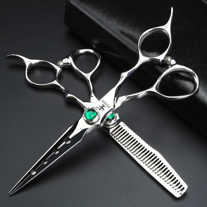 Professional 6-inch Hair Cutting & Thinning Scissors Set - Hair Salon & Barber Tools
