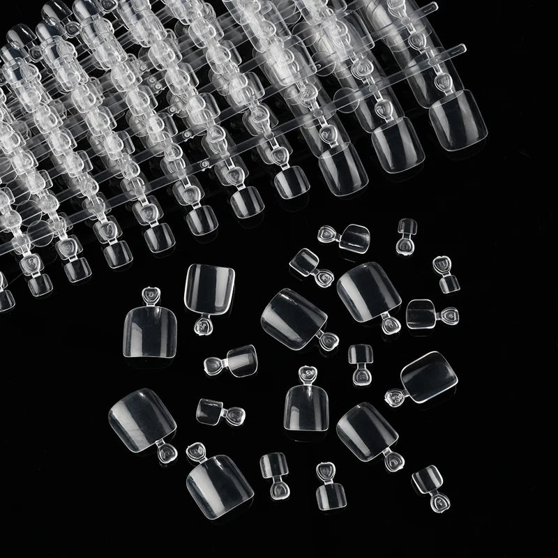 Artificial Full Cover Toe Nail Tips - Short Square Fake Toenails, 120/240/600 Pcs