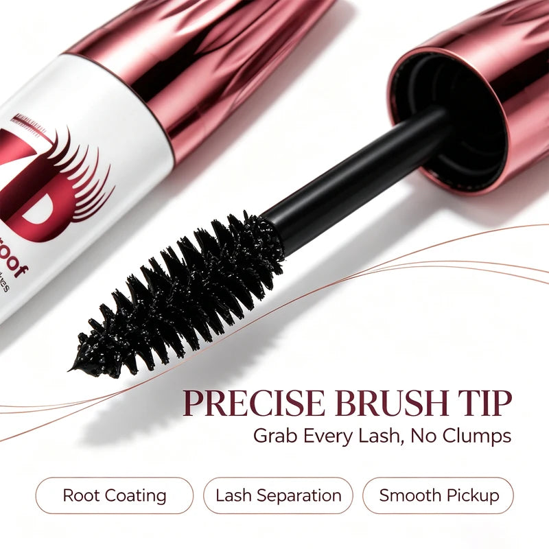 Waterproof Volumizing Mascara for Natural Long-Lasting Lash Look - Black