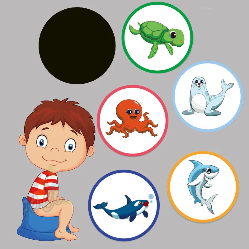 Color Changing Toilet Sticker for Kids - Waterproof Thermochromic Urinal Trainer Set