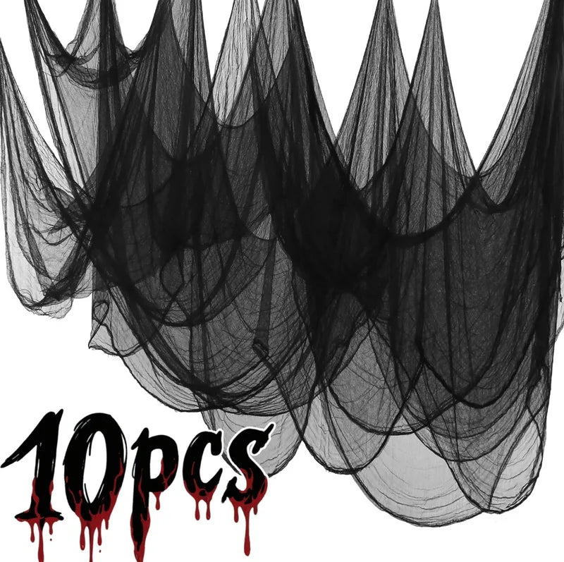 Halloween Bloody Black Gauze Creepy Cloth for Horror Party & Haunted House Decor