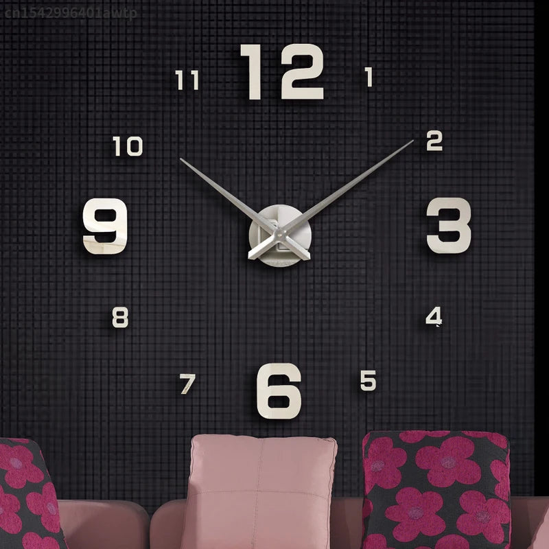 DIY Frameless 3D Luminous Wall Clock - Silent Modern Digital Wall Decor