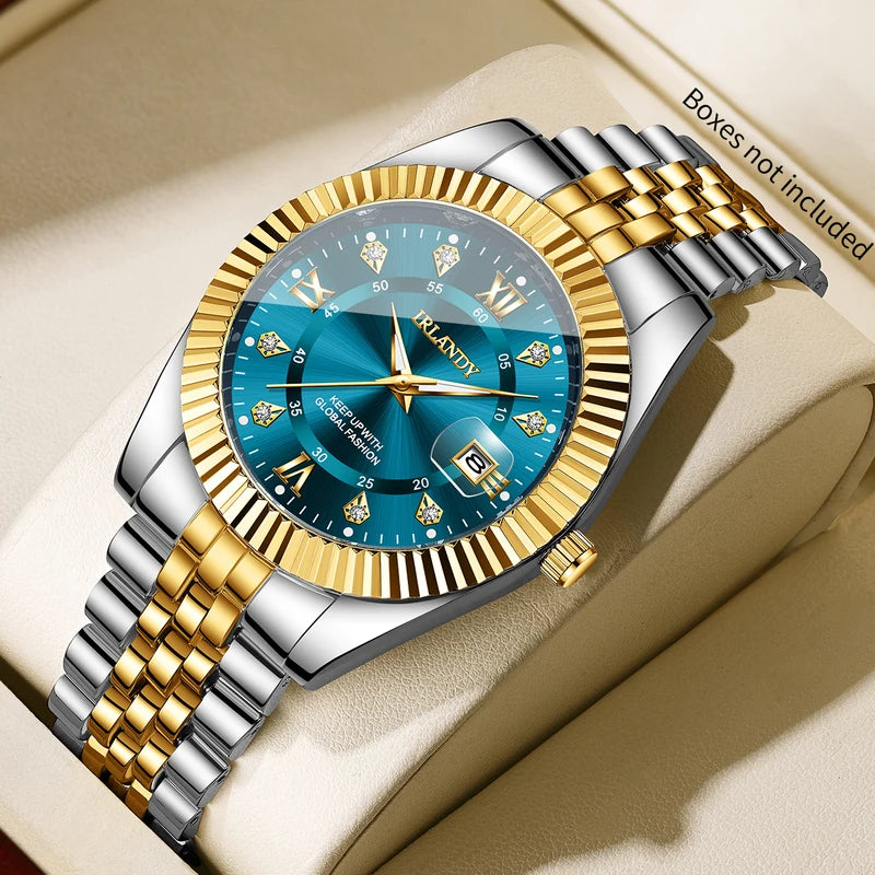 Men's Business Quartz Watch with Stainless Steel Strap - Multiple Colors