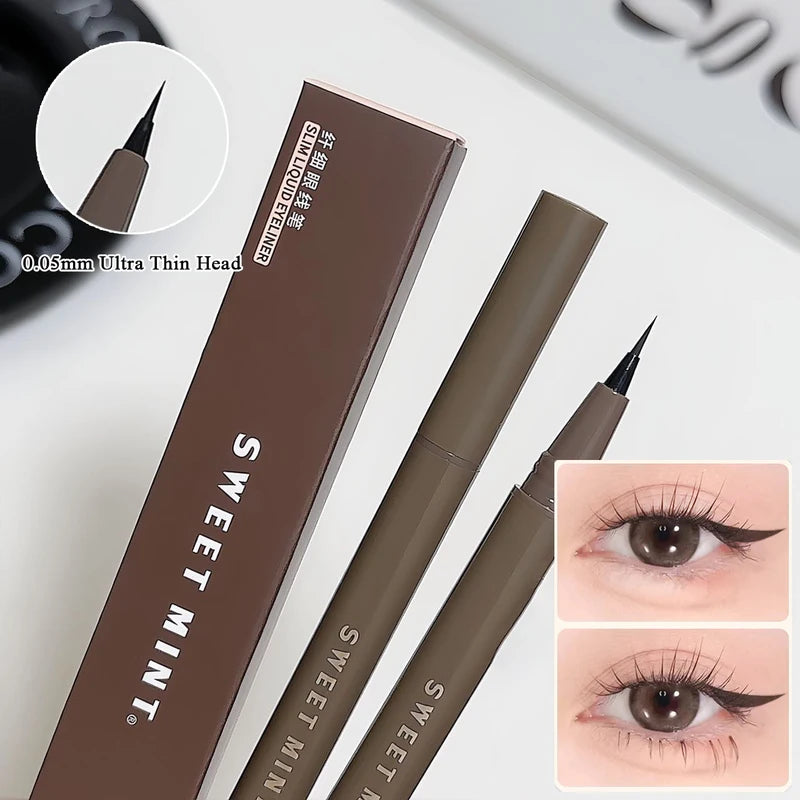 Waterproof Liquid Eyeliner & Eyebrow Pencil Set - Long-Lasting, Quick Dry, Smudge-Proof Cosmetics