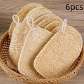 6PCS Dual-Layer Loofah Sponge Set for Exfoliating and Massage - Bath & Kitchen