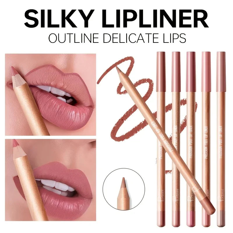 Waterproof Matte Lip Liner Pencil - Long Lasting High Pigment Lip Makeup for Women