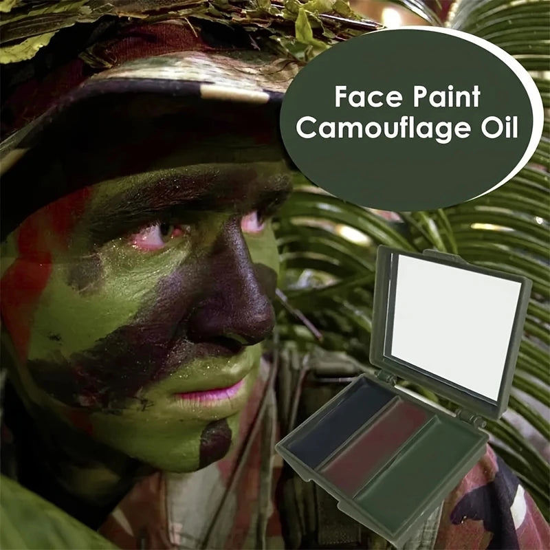Three-Color Camouflage Face Painting Kit - Tactical Outdoor Disguise Makeup
