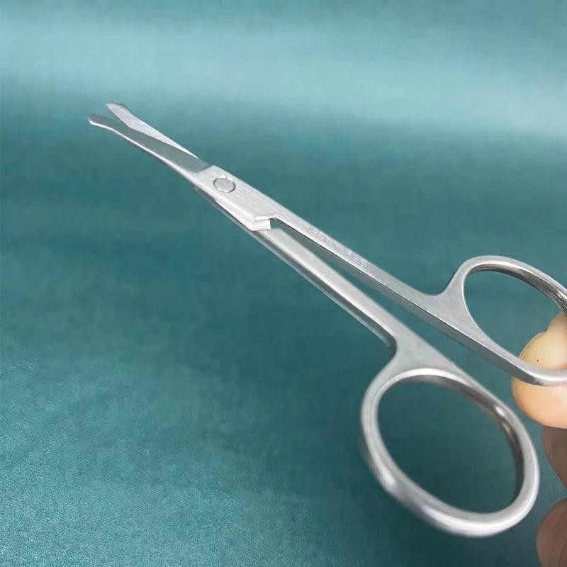 Stainless Steel Eyebrow and Nose Hair Trimmer Scissors - Safety Beauty Grooming Tool