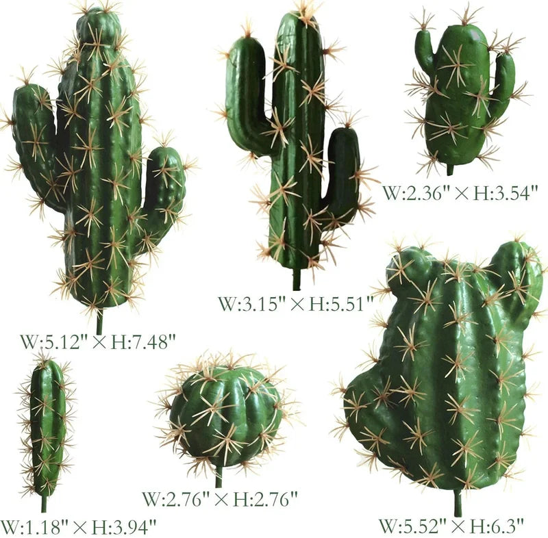 6pcs Fake Cactus Decor Succulent Plants Indoor Home Faux Plants