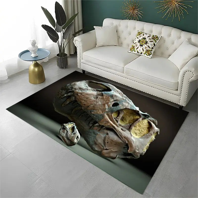 Ancient Dinosaur Fossil Area Rug Non-Slip Durable Carpet for Living Room Bedroom Home Decor