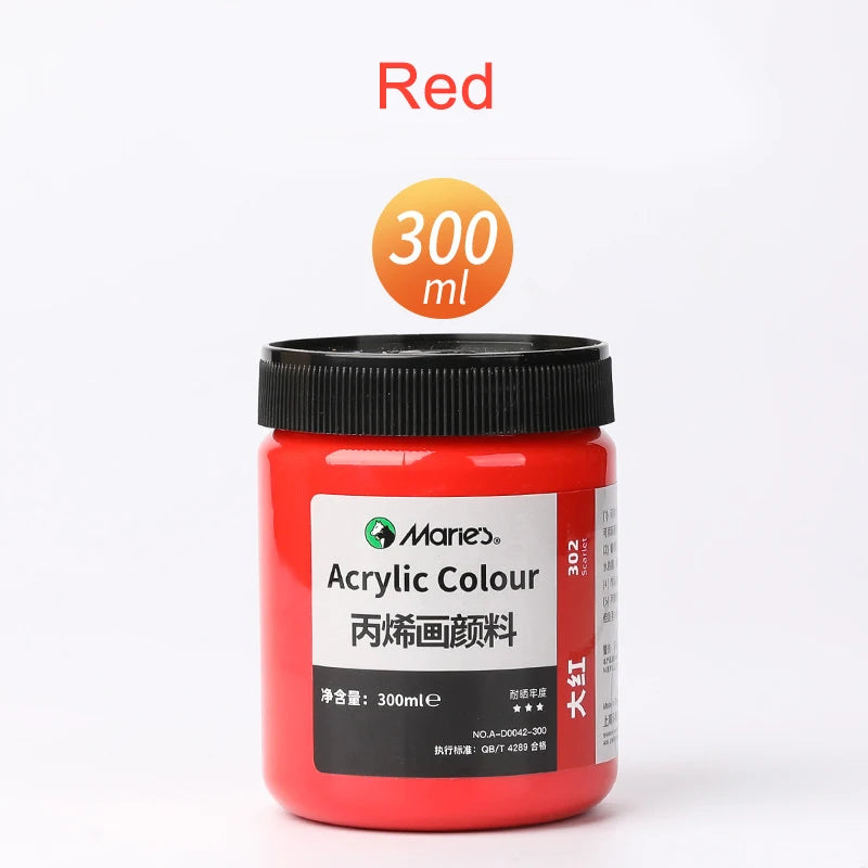 300ml White Acrylic Paint in Large Jars for Wall Art, Crafting & Waterproof Projects