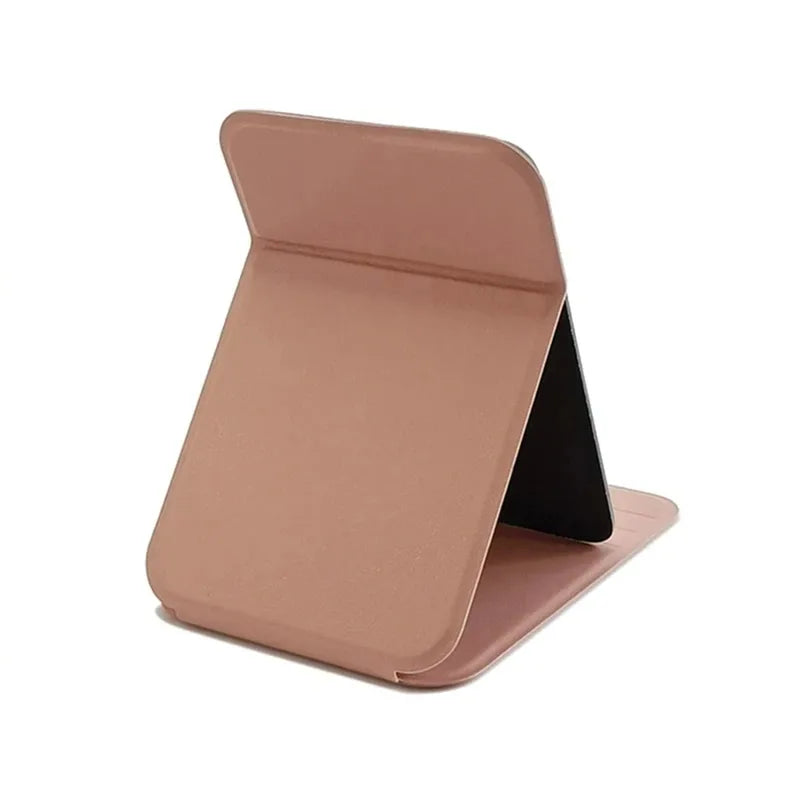 Portable Folding Makeup Mirror with Solid Color Handle - Compact and Stylish for Women