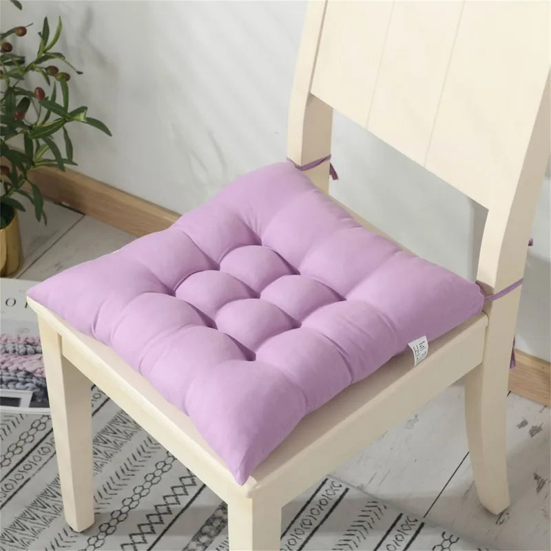 40x40cm Square Seat Cushion with Ties - Soft Comfortable Chair Pad for Home Office Car