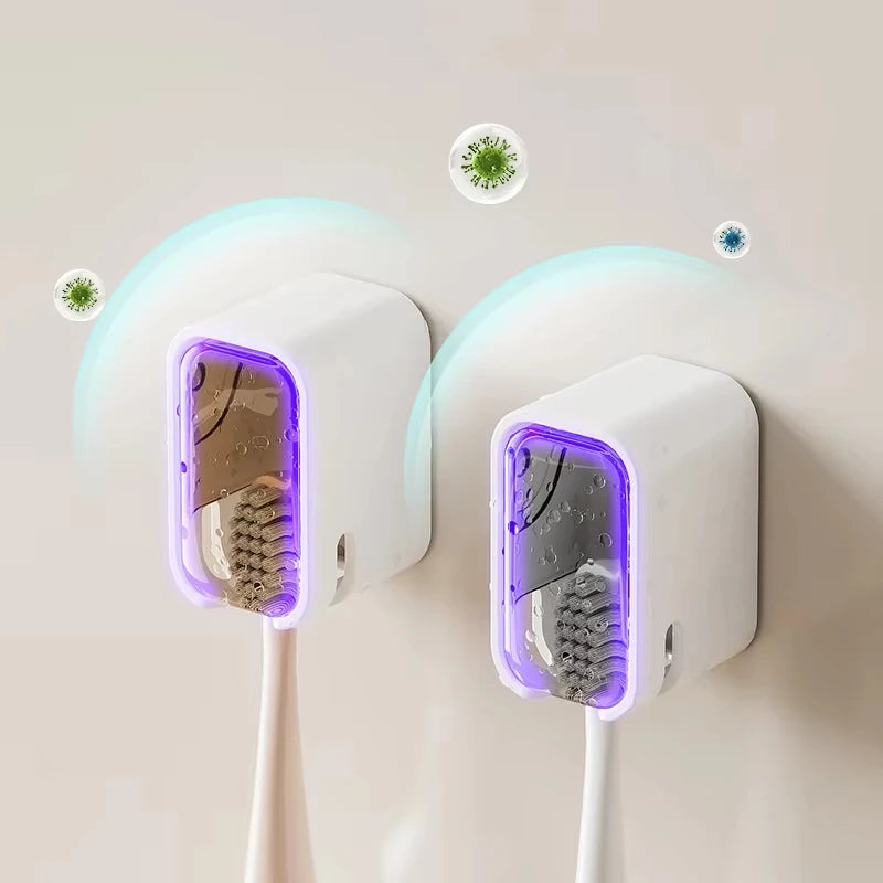 Wall-Mounted Toothbrush Storage Rack Set - Punch-Free Bathroom Organizer, 3 Pack