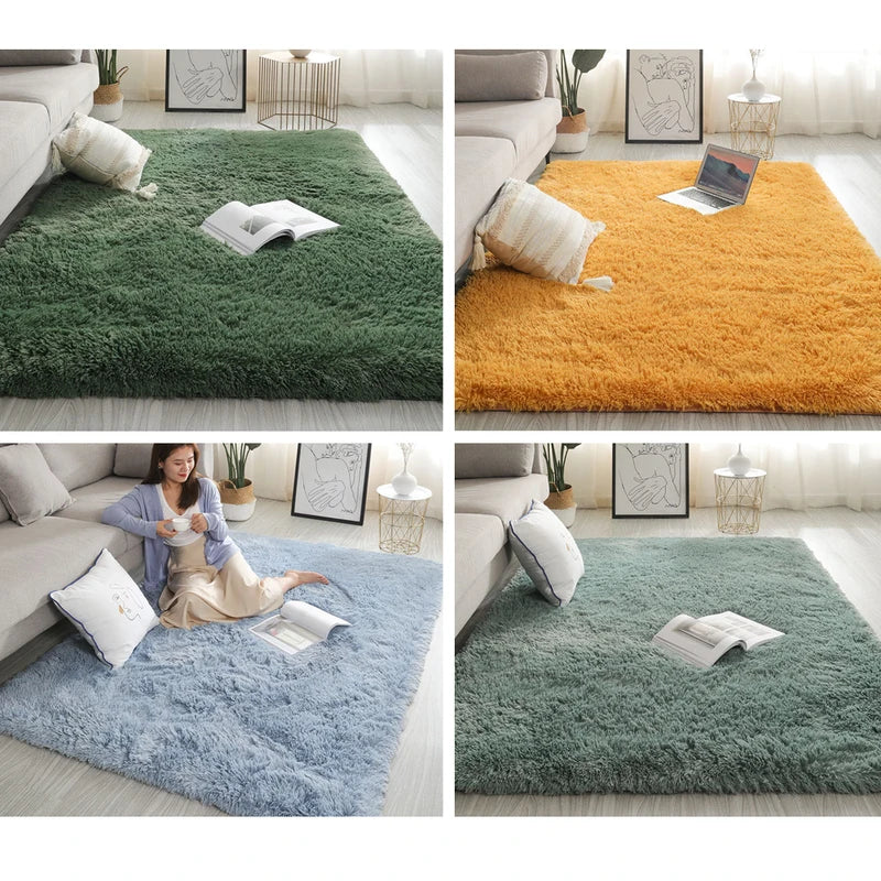 Indoor Plush Carpet for Living Room & Bedroom - Modern Minimalist Design, 800x1600mm