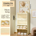 Multi-Layer Bamboo Shoe Cabinet Wall-Mounted Flip Storage Dust-Proof Narrow Organizer