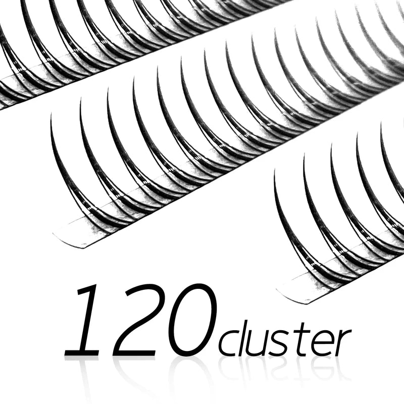 Natural Individual False Eyelashes - Grafted M-Shape Wispy Clusters, Multiple Lengths