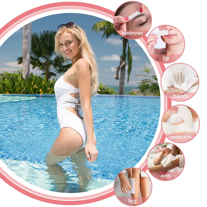 Hair Removal Wax Strips Set - Nonwoven Body & Leg Epilator Paper Rolls