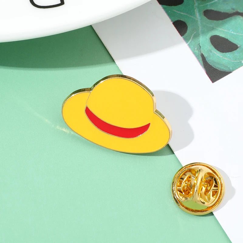 Anime Monkey D. Luffy Skull Brooch - One Piece Enamel Lapel Pin for Fans