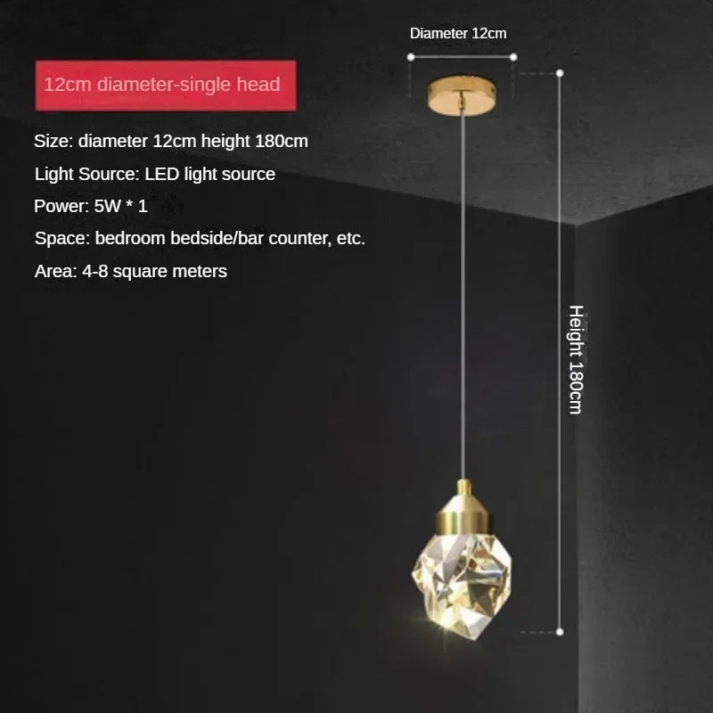 Luxury Crystal Bedside Table Lamp for Bedroom & Dining Room Decor