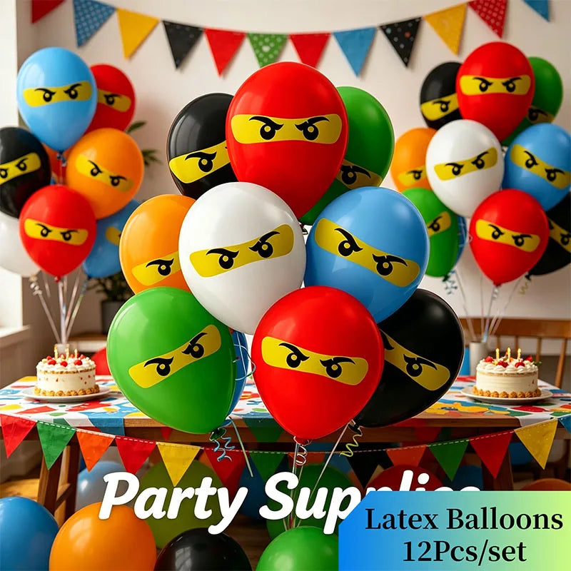 12-Pack Cartoon Themed Latex Balloons for Birthday Party Decorations