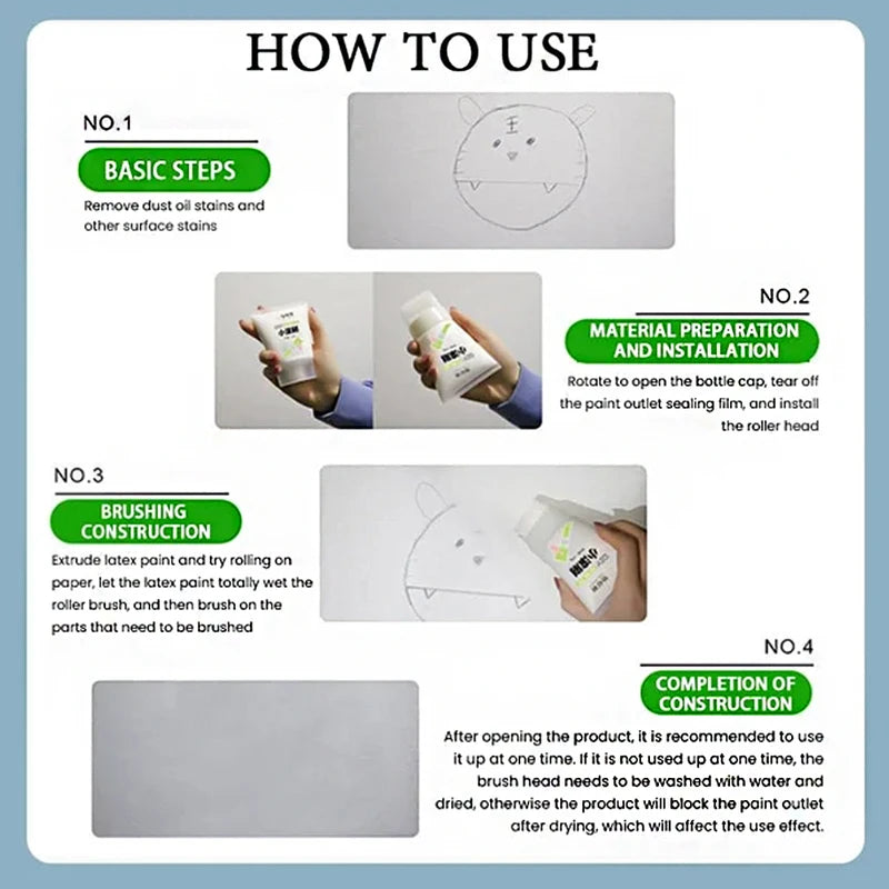 Small Wall Paint Brush Set - Quick Drying, Multi-Color DIY Wall Repair