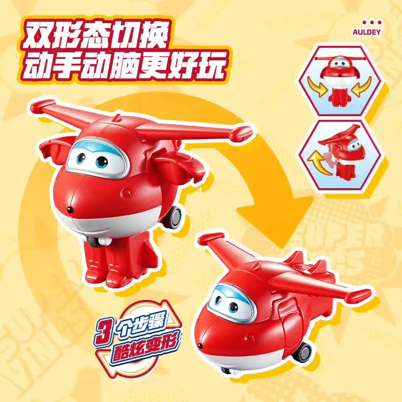 Mini Transforming Action Figures Set - Super Wings Jett Dizzy Donnie Toys