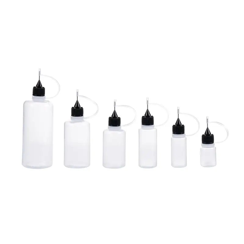 Refillable Needle Tip Glue Bottles 5pcs Set for Craft & Scrapbooking - Multiple Sizes