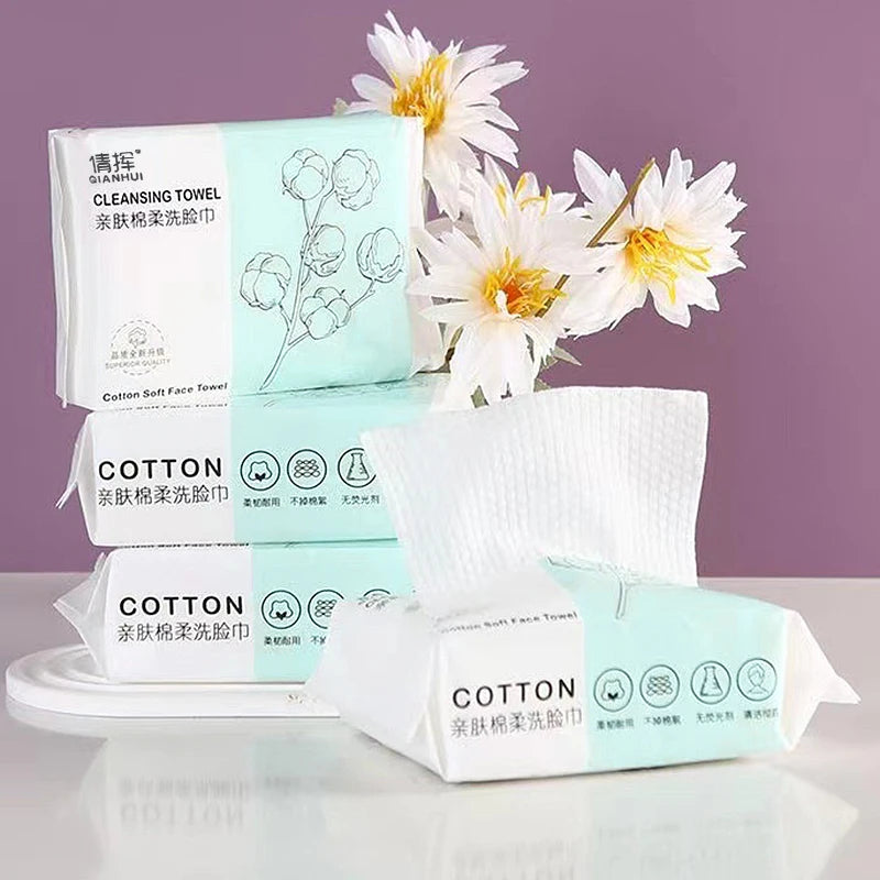 Disposable Cotton Face Towels - Thickened, Soft, Reusable Makeup Remover (30 Pack)