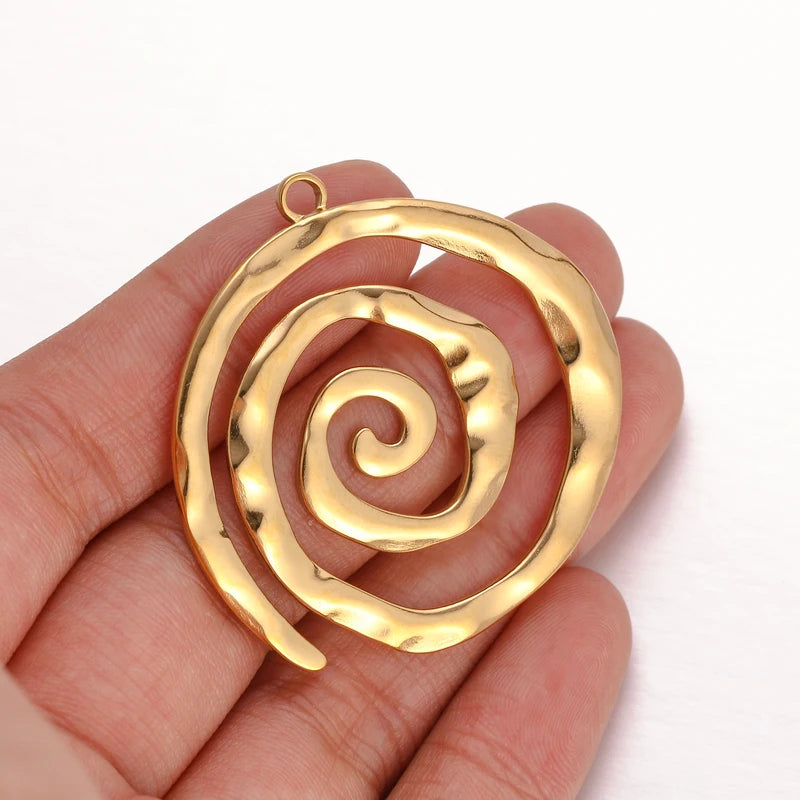 Set of 3 Stainless Steel Spiral Charms for Jewelry Making DIY Pendants and Accessories