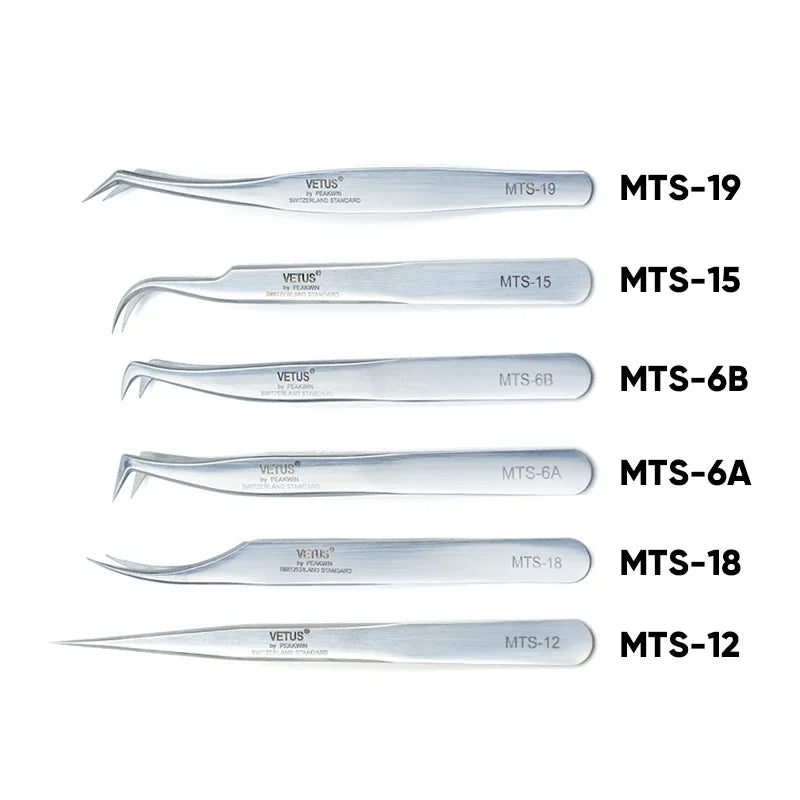 Eyelash Extension Tweezers Stainless Steel High Precision Anti-Static Makeup Tools