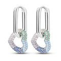 925 Sterling Silver Heart-Shaped Drop Hoop Earrings for Women Jewelry