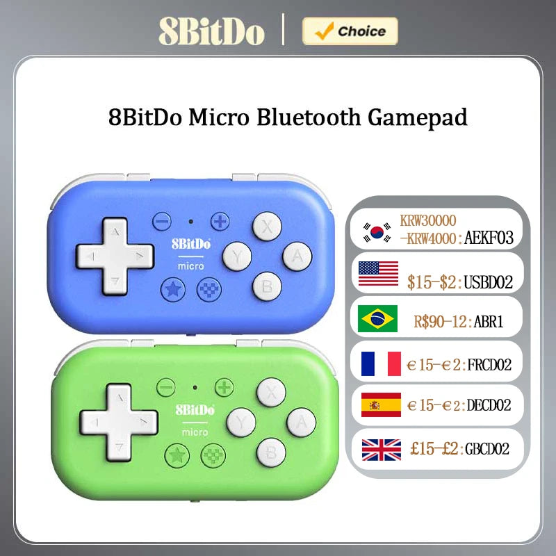 Mini Bluetooth Game Controller for Switch, Android, Raspberry Pi - Portable, Versatile