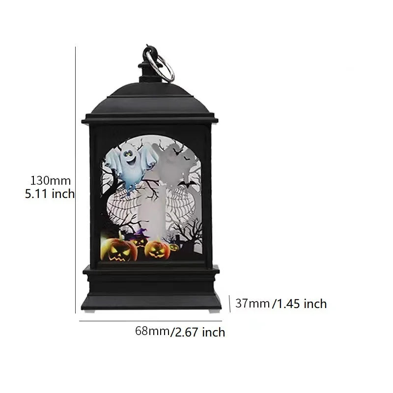 Halloween LED Lanterns - Ghost Castle, Skeleton Hand & More, Battery Operated