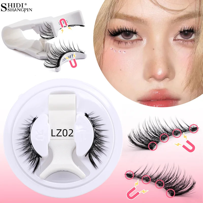 Magnetic False Eyelash Kit - Reusable Fluffy Natural 3D Magnet Band Waterproof