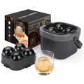 Large Crystal Clear Ice Ball Maker - 4 2.4-Inch Sphere Ice Mold for Whiskey & Cocktails