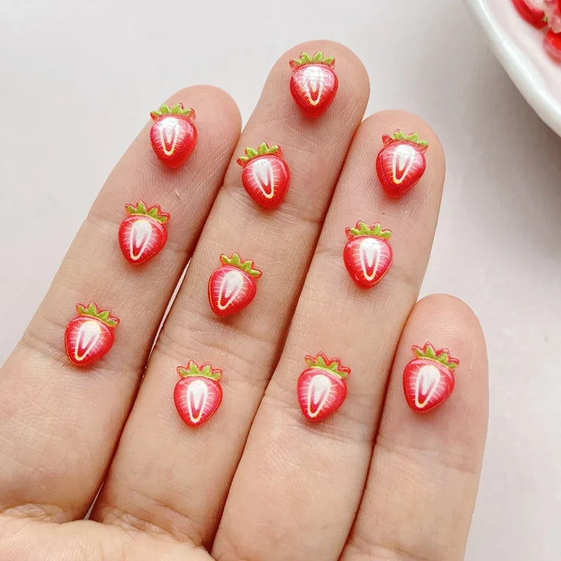 50Pcs Mini Fruit Resin Nail Art Rhinestones for DIY Manicure & Jewelry