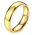 Titanium Wedding Rings Unisex 2mm 4mm 6mm 14K Gold Plated Dome High Polished