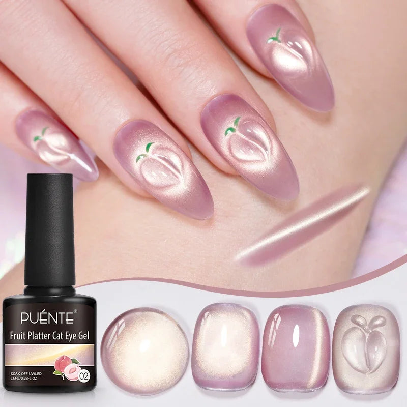 Magnetic Gel Nail Polish Set 7.5ML Summer Fruit Series Cat Eye UV Polish