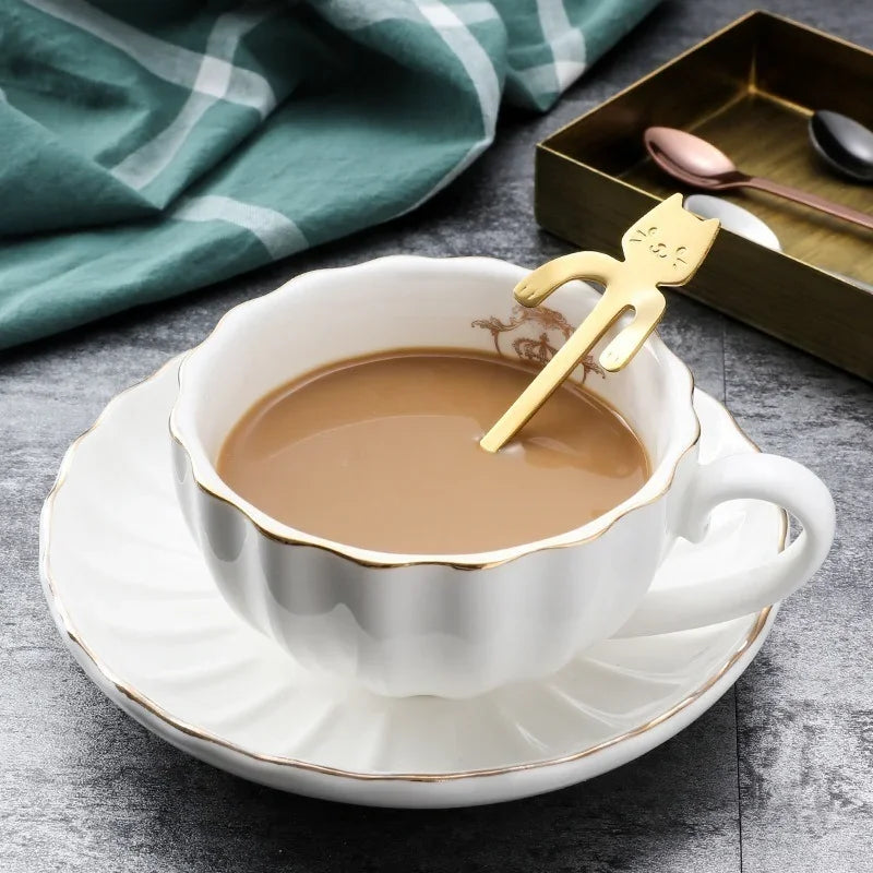 Cute Cat-Shaped Stainless Steel Coffee Spoon - Dessert & Snack Scoop