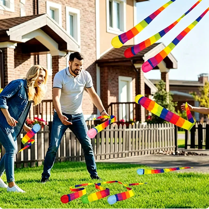 Rainbow Ribbon Sandbag Throwing Balls for Outdoor Group Fitness & Play