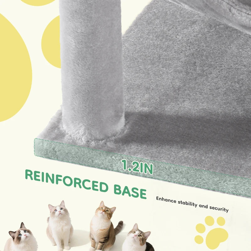 Tall Multi-Level Cat Tree Tower with Scratching Posts and Cozy Condo for Indoor Cats