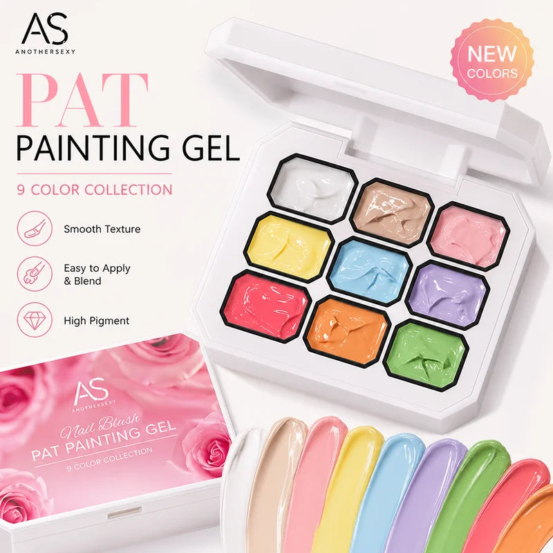 Gel Nail Polish Set with Gradient Transfer Design - 9 Colors UV LED Soak Off