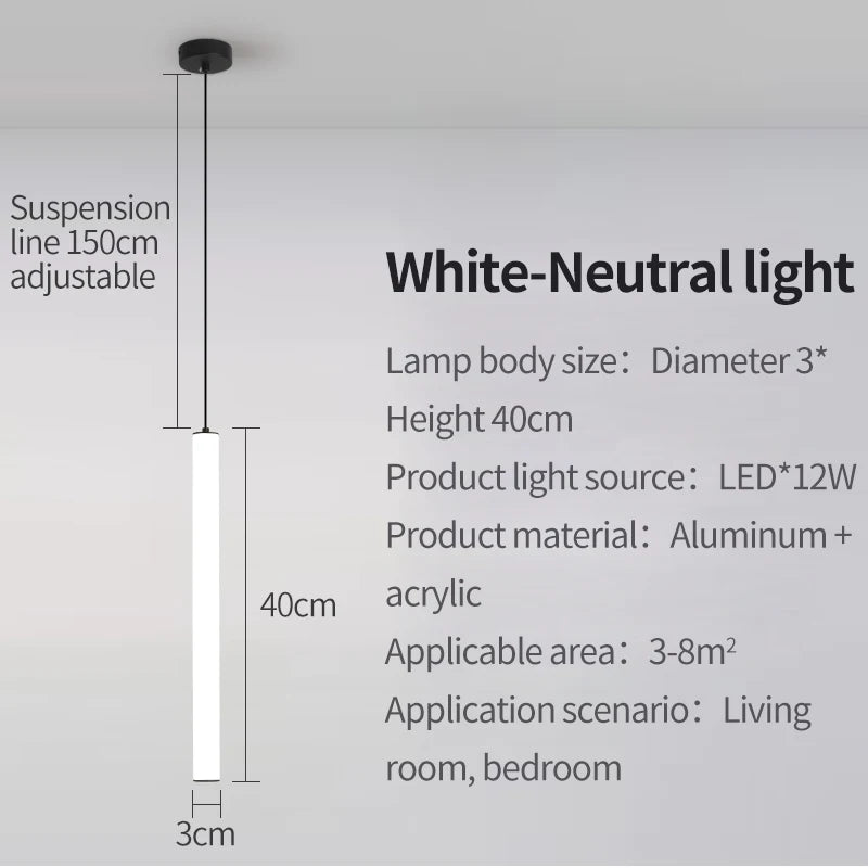 Minimalist LED Pendant Light Fixture for Living Room & Bedroom Ceiling