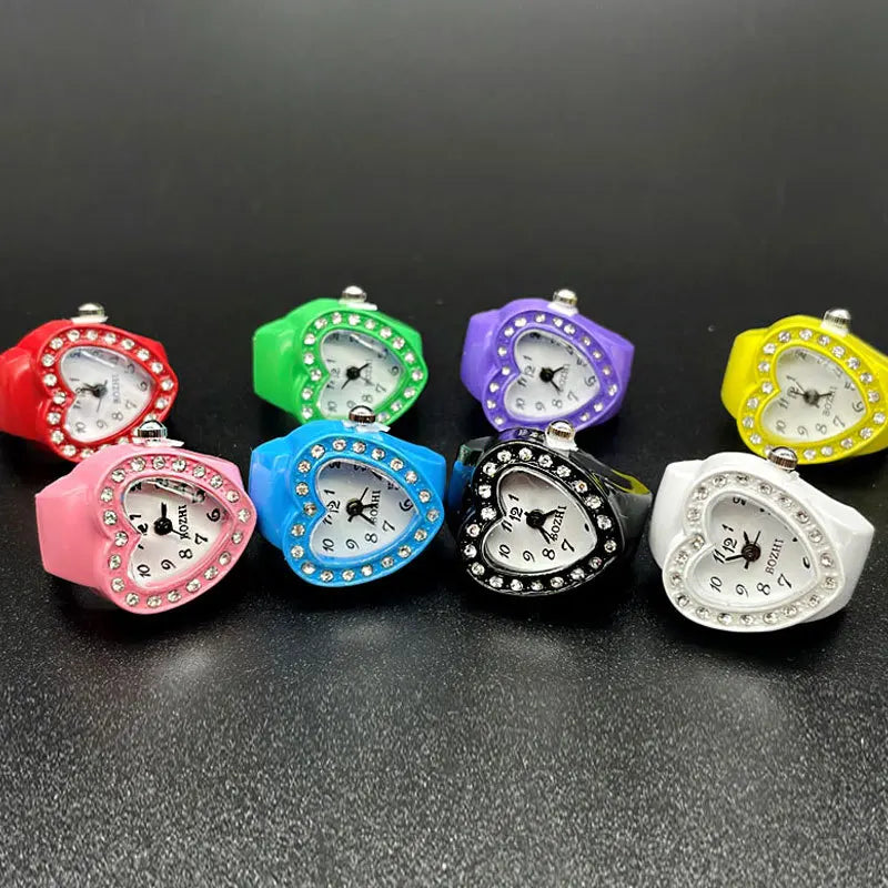 Women’s Fashion Diamond Dial Finger Watch - Small Cute Stylish Timepiece