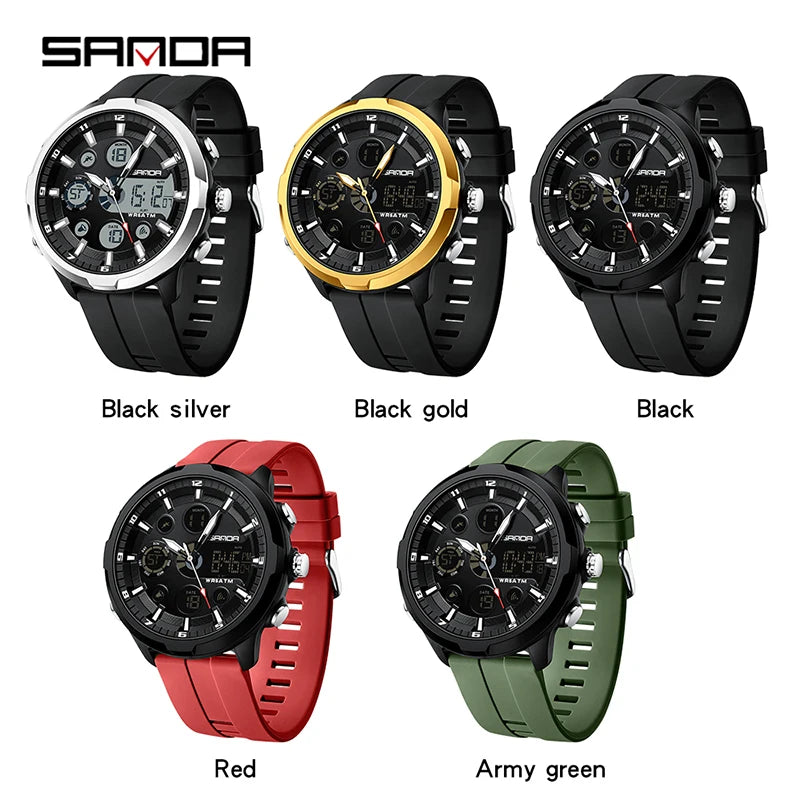 Digital Military Sports Watch for Men - Waterproof Quartz Wristwatch