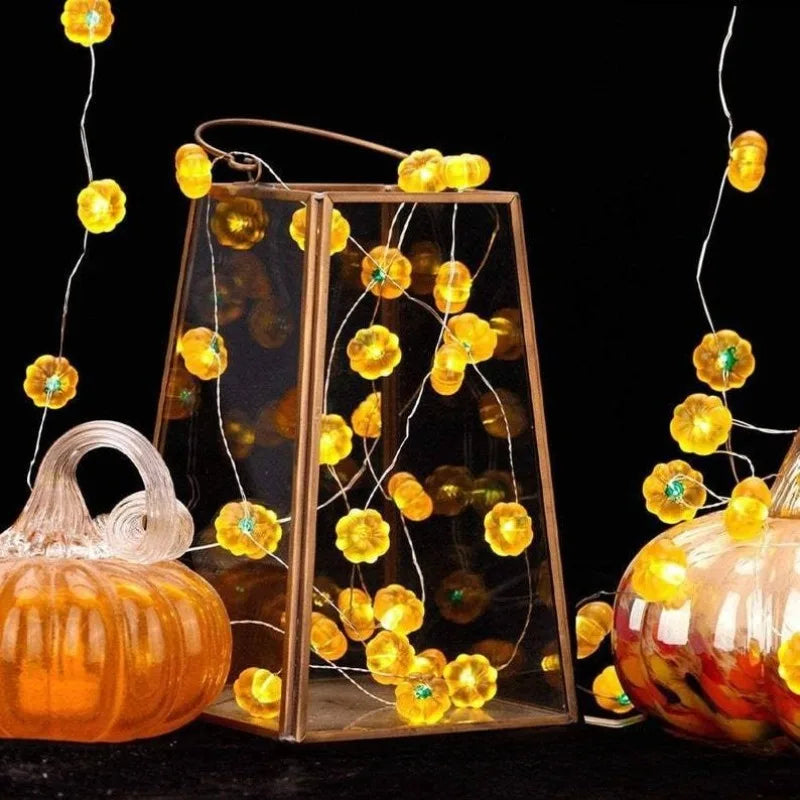 Pumpkin LED String Lights 1M 10 Bulbs Halloween Party Decor for Home & Garden